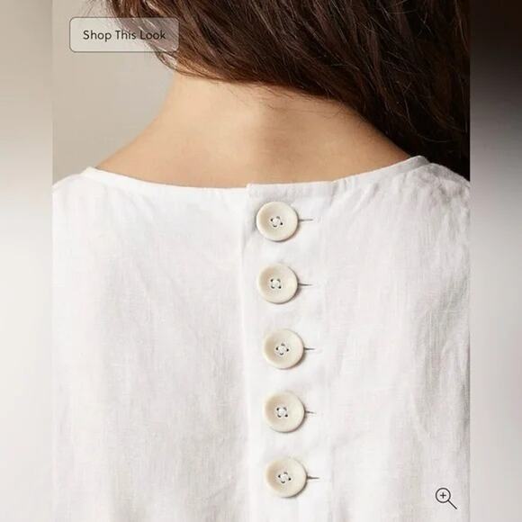 J.Crew Maxine White Linen Button Back Shift Dress NWT XL Sleeveless Summer Mini - Picture 3 of 9